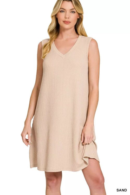 Soleil Edit — Ribbed Sleeveless Dress