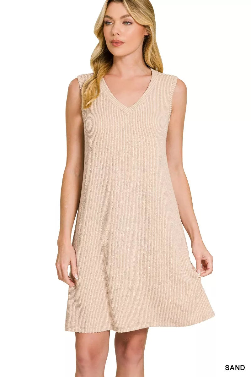 Soleil Edit — Ribbed Sleeveless Dress