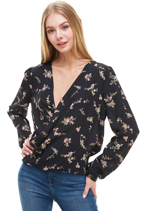 Velvet Avenue — Floral Long Sleeve Top
