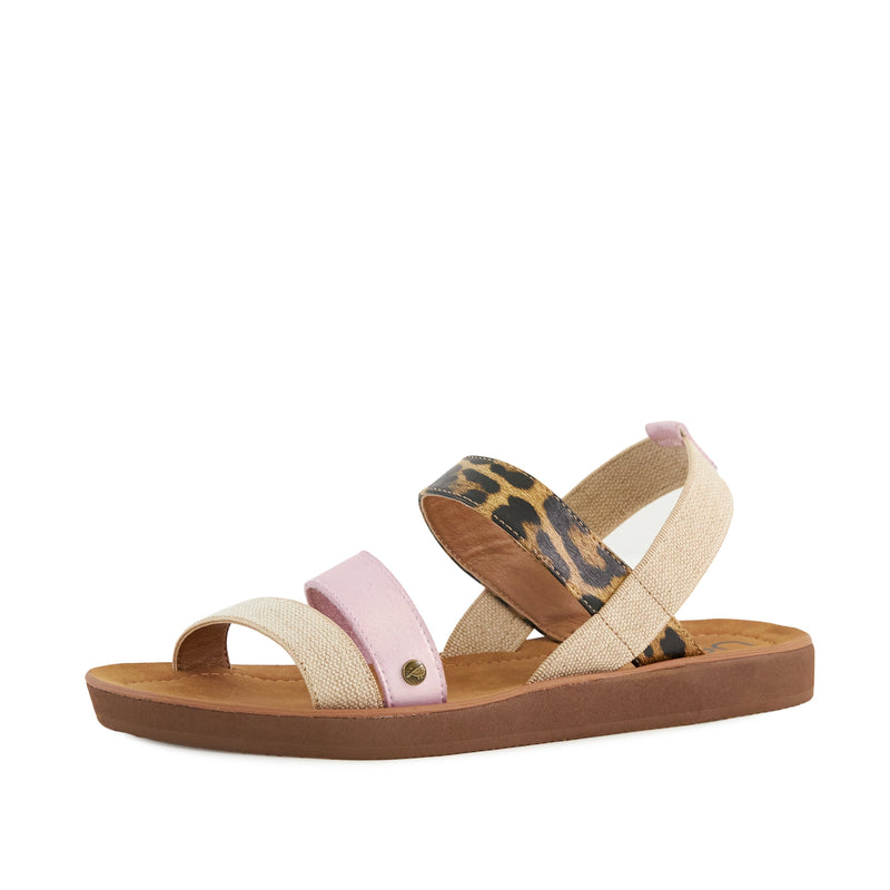 Sienna Series — Leather Canvas Round Toe Sandal