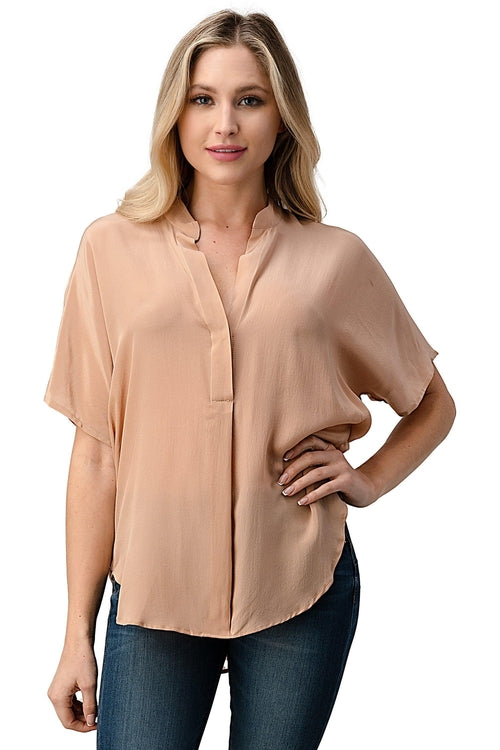 Serene Avenue — Silk Short Sleeve Blouse